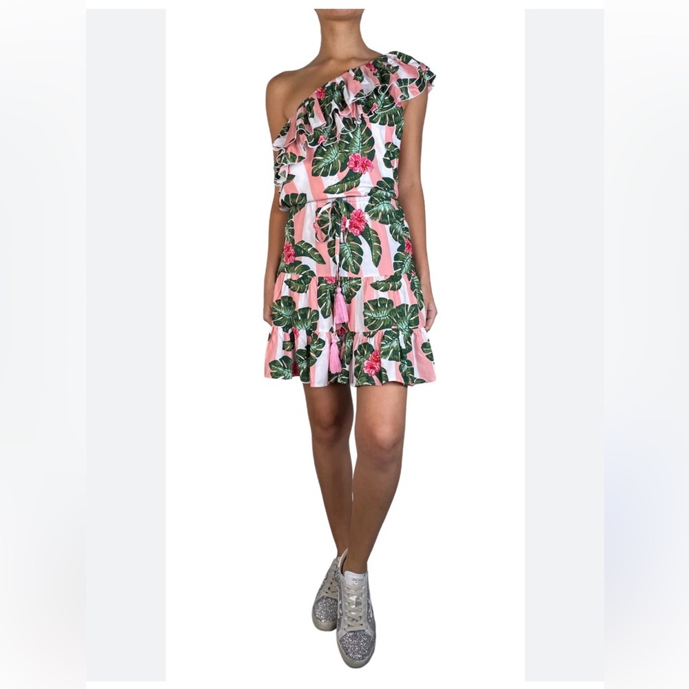Lovers And Friends one Shoulder Open back Floral mini dress . Size S